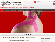 Tablet Screenshot of performancephysiotherapy.ca